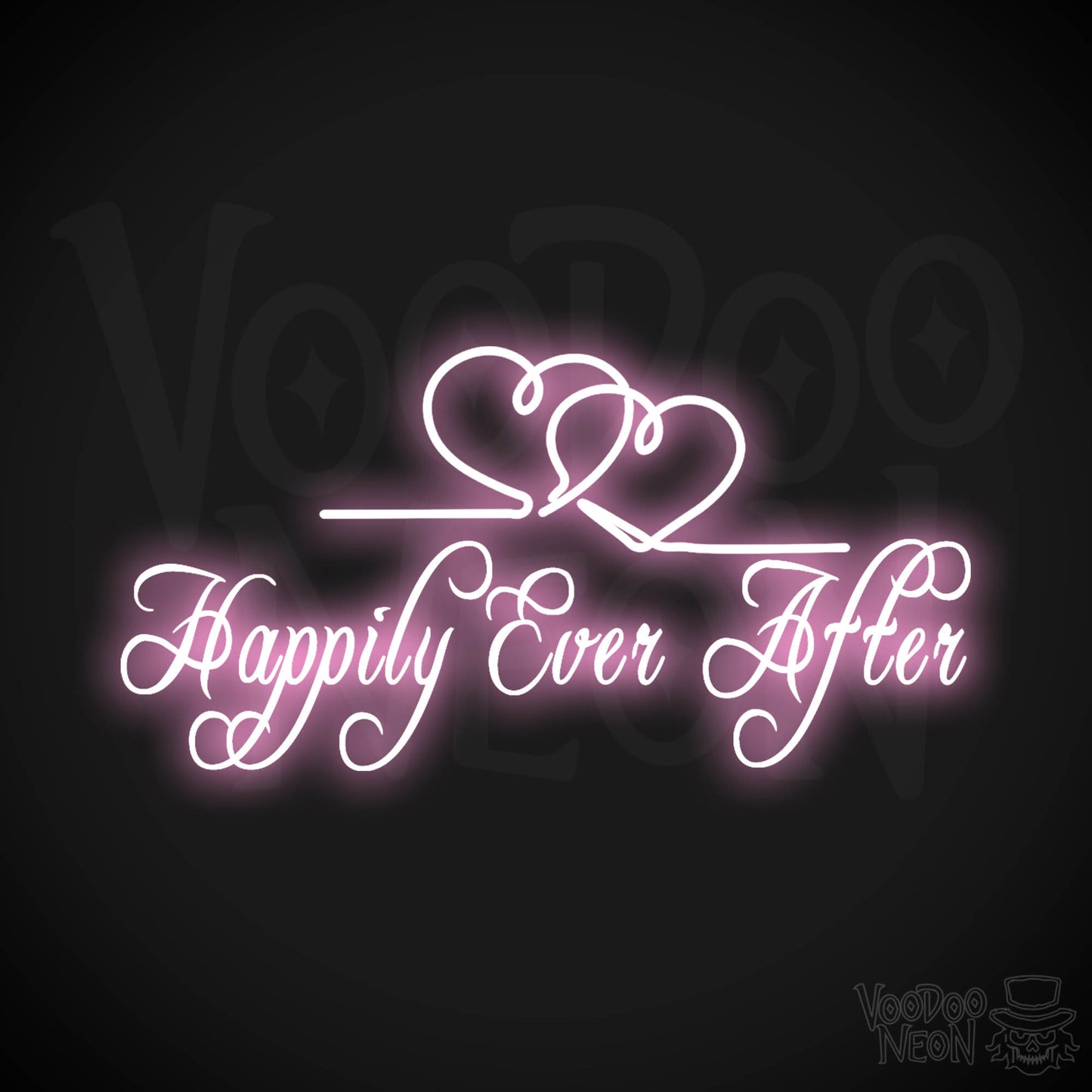 Happily Ever After Neon Sign - Neon Happily Ever After Sign - Color Light Pink