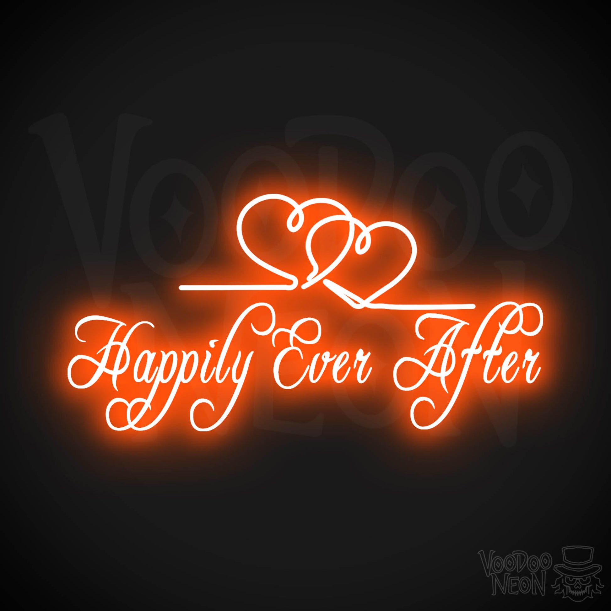 Happily Ever After Neon Sign - Neon Happily Ever After Sign - Color Orange