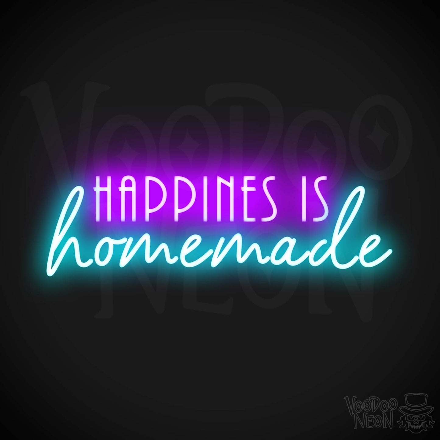 Happiness Is Homemade Neon Sign - Neon Happiness Is Homemade Sign - LED Wall Art - Color Multi-Color