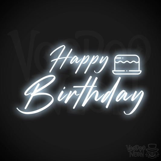 Happy Birthday Neon Sign - Neon Happy Birthday Sign - Color Cool White