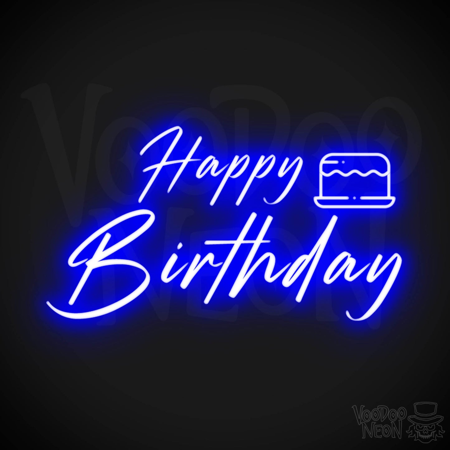 Happy Birthday Neon Sign - Neon Happy Birthday Sign - Color Dark Blue