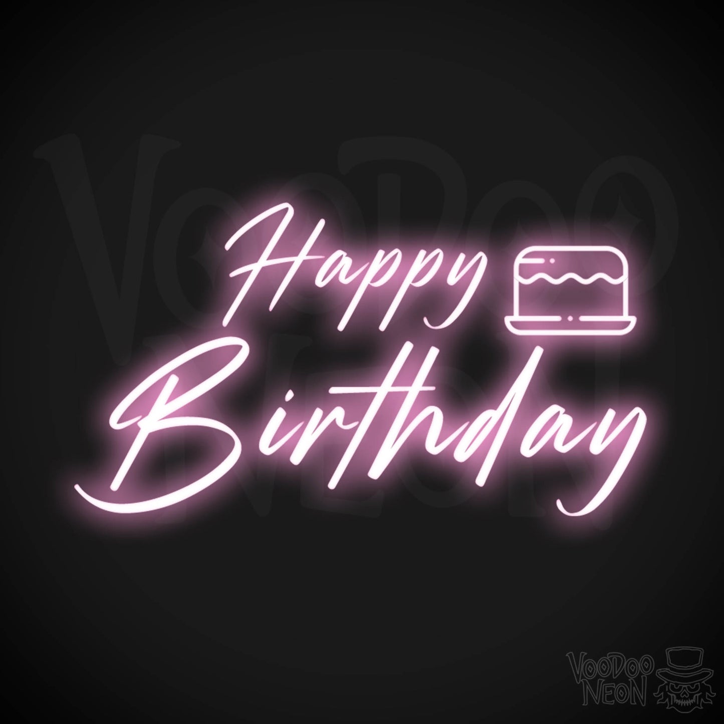 Happy Birthday Neon Sign - Neon Happy Birthday Sign - Color Light Pink