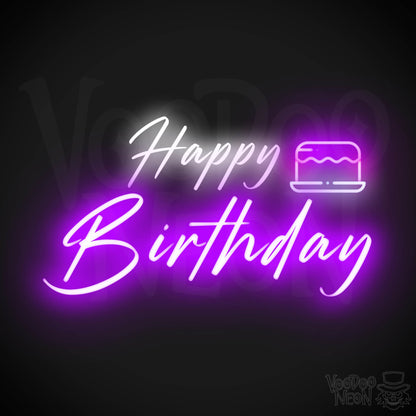 Happy Birthday Neon Sign - Neon Happy Birthday Sign - Color Multi-Color