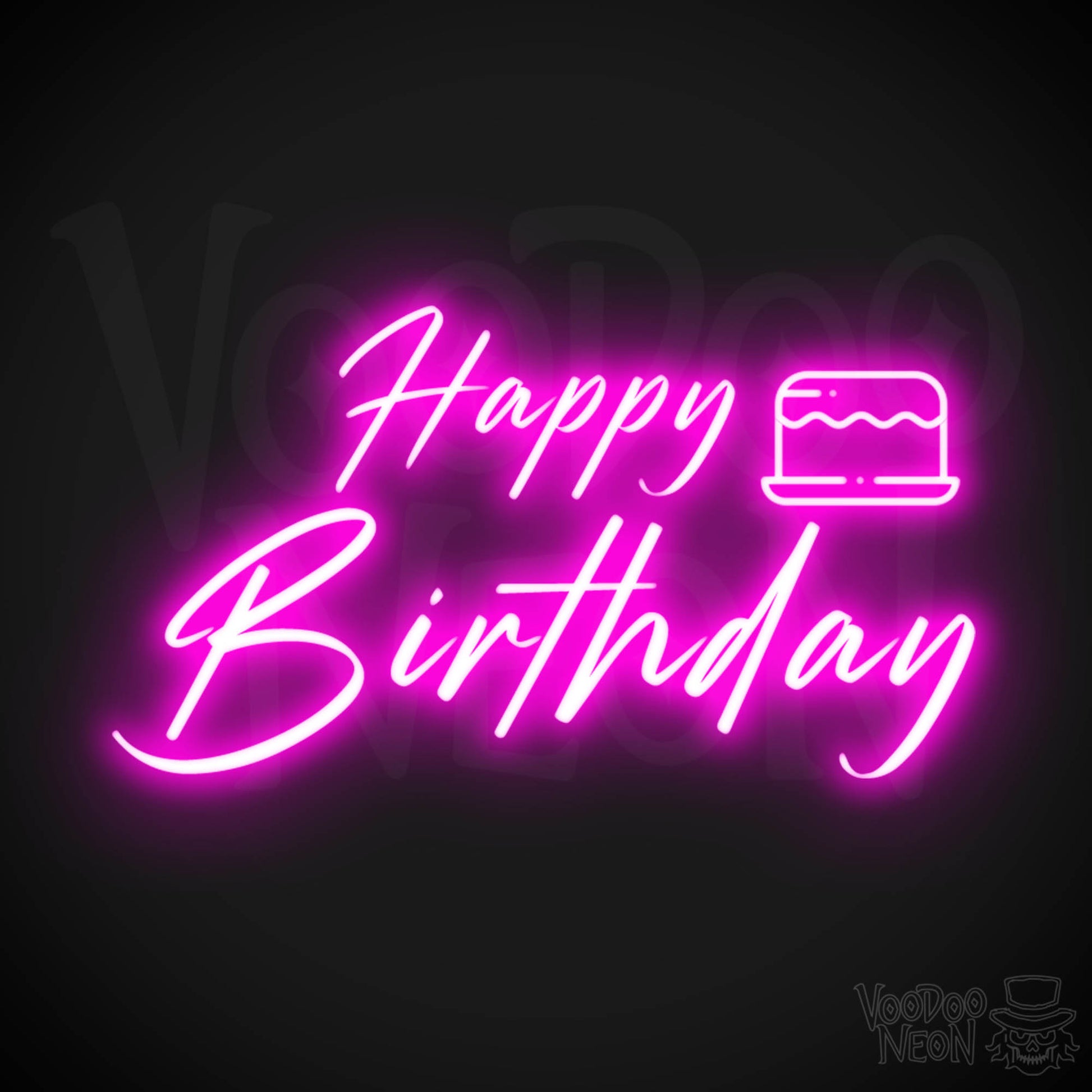 Happy Birthday Neon Sign - Neon Happy Birthday Sign - Color Pink