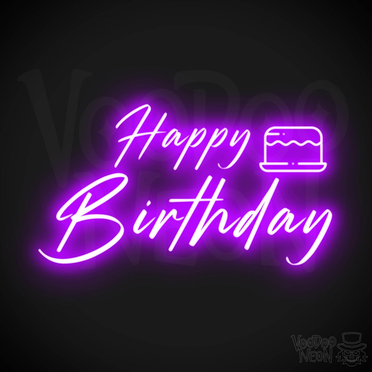 Happy Birthday Neon Sign - Neon Happy Birthday Sign - Color Purple