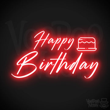 Happy Birthday Neon Sign - Neon Happy Birthday Sign - Color Red