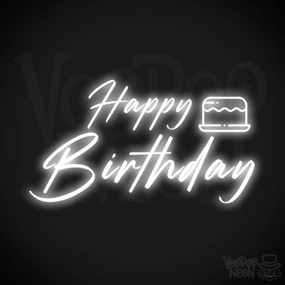 Happy Birthday Neon Sign - Neon Happy Birthday Sign - Color White