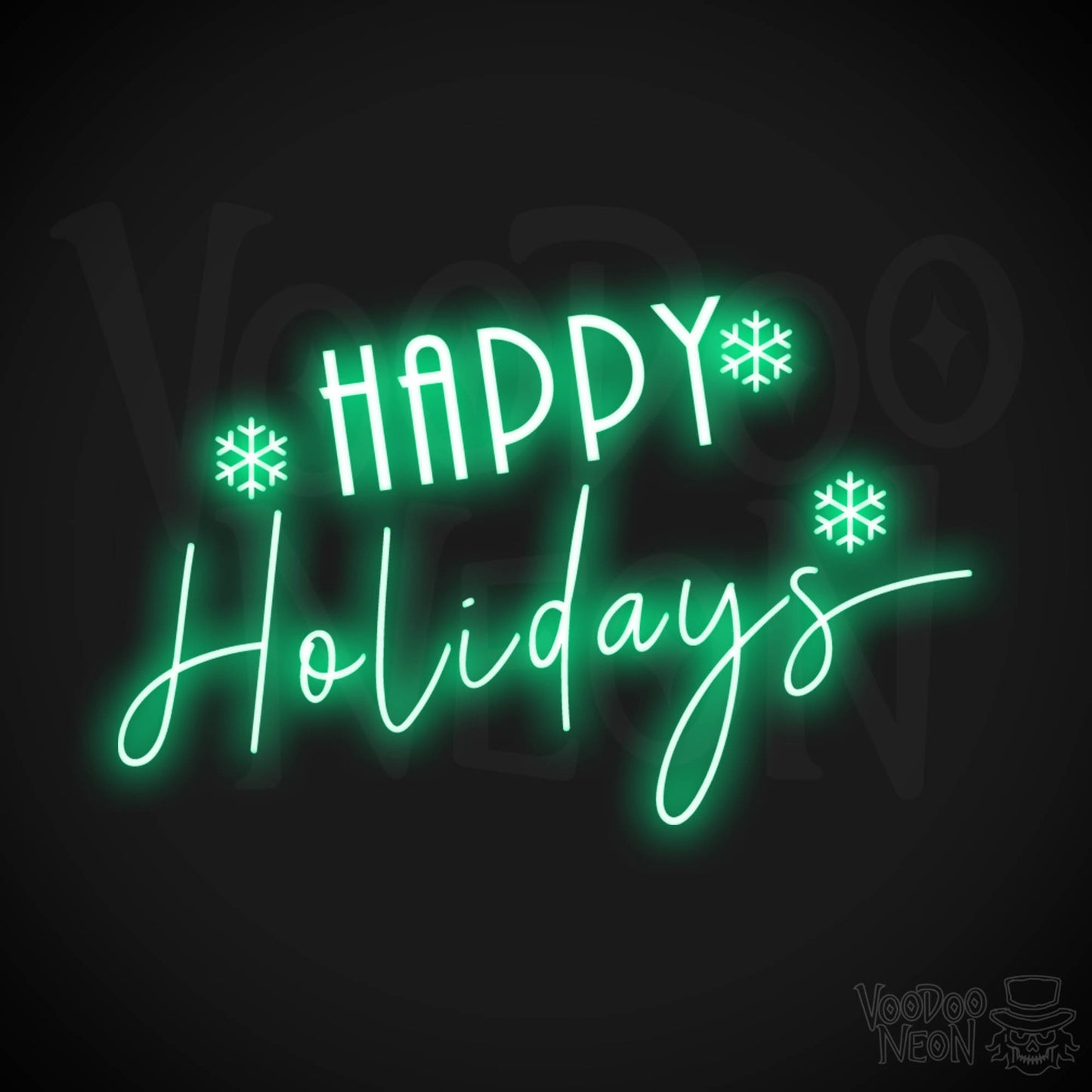 Happy Holidays Neon Sign - Neon Happy Holidays Sign - Festive Wall Art - Color Green