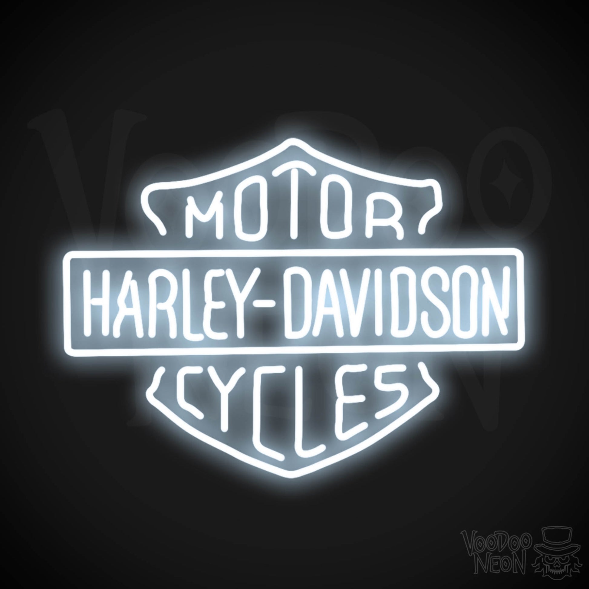 Harley Davidson Neon Sign - Neon Harley Davidson Sign - Color Cool White