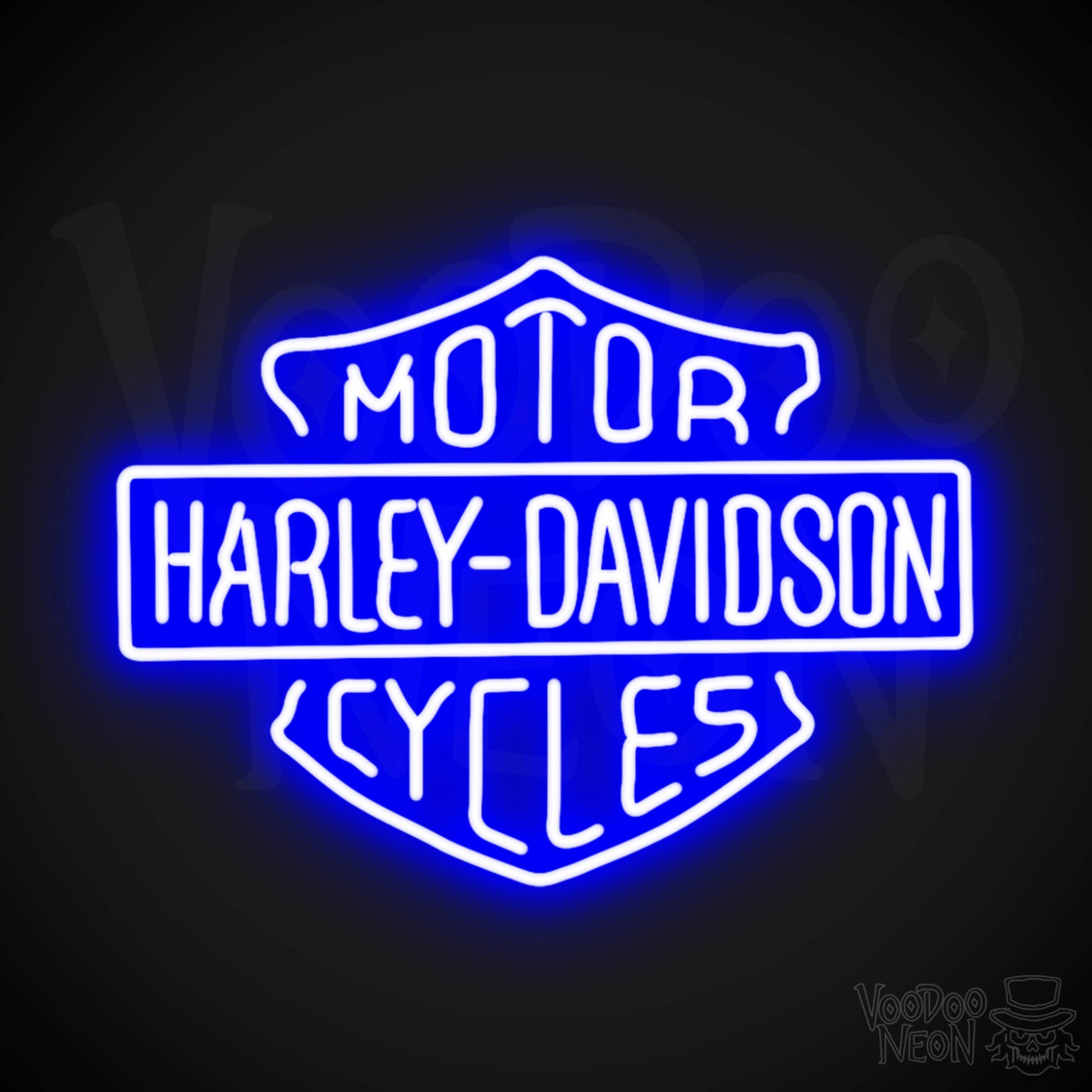 Harley Davidson Neon Sign - Neon Harley Davidson Sign - Color Dark Blue