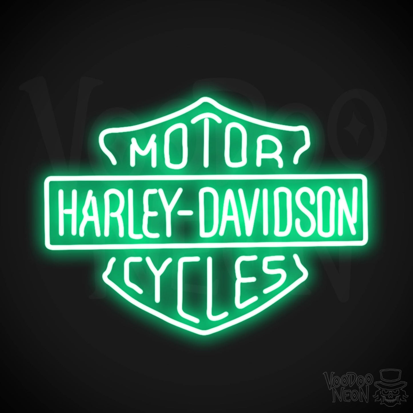 Harley Davidson Neon Sign - Neon Harley Davidson Sign - Color Green