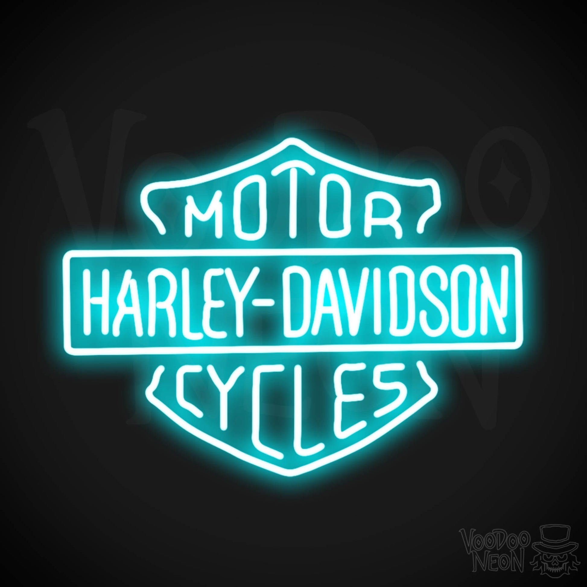Harley Davidson Neon Sign - Neon Harley Davidson Sign - Color Ice Blue