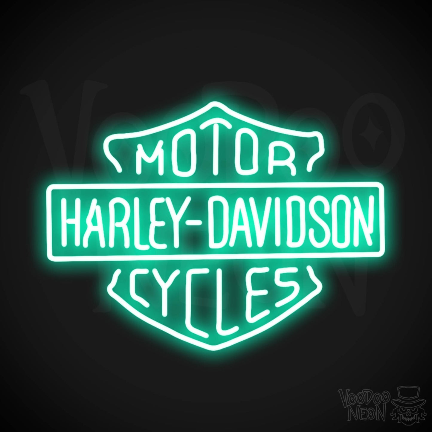 Harley Davidson Neon Sign - Neon Harley Davidson Sign - Color Light Green