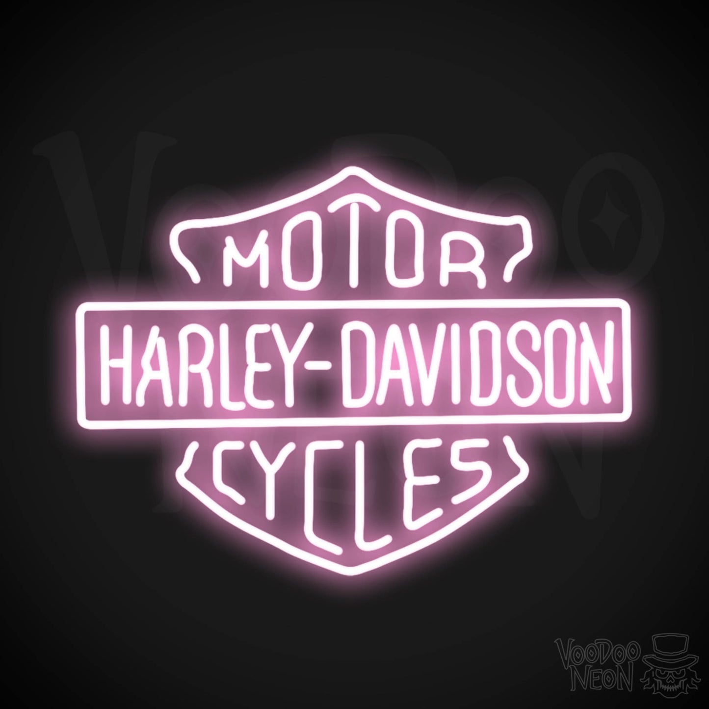 Harley Davidson Neon Sign - Neon Harley Davidson Sign - Color Light Pink