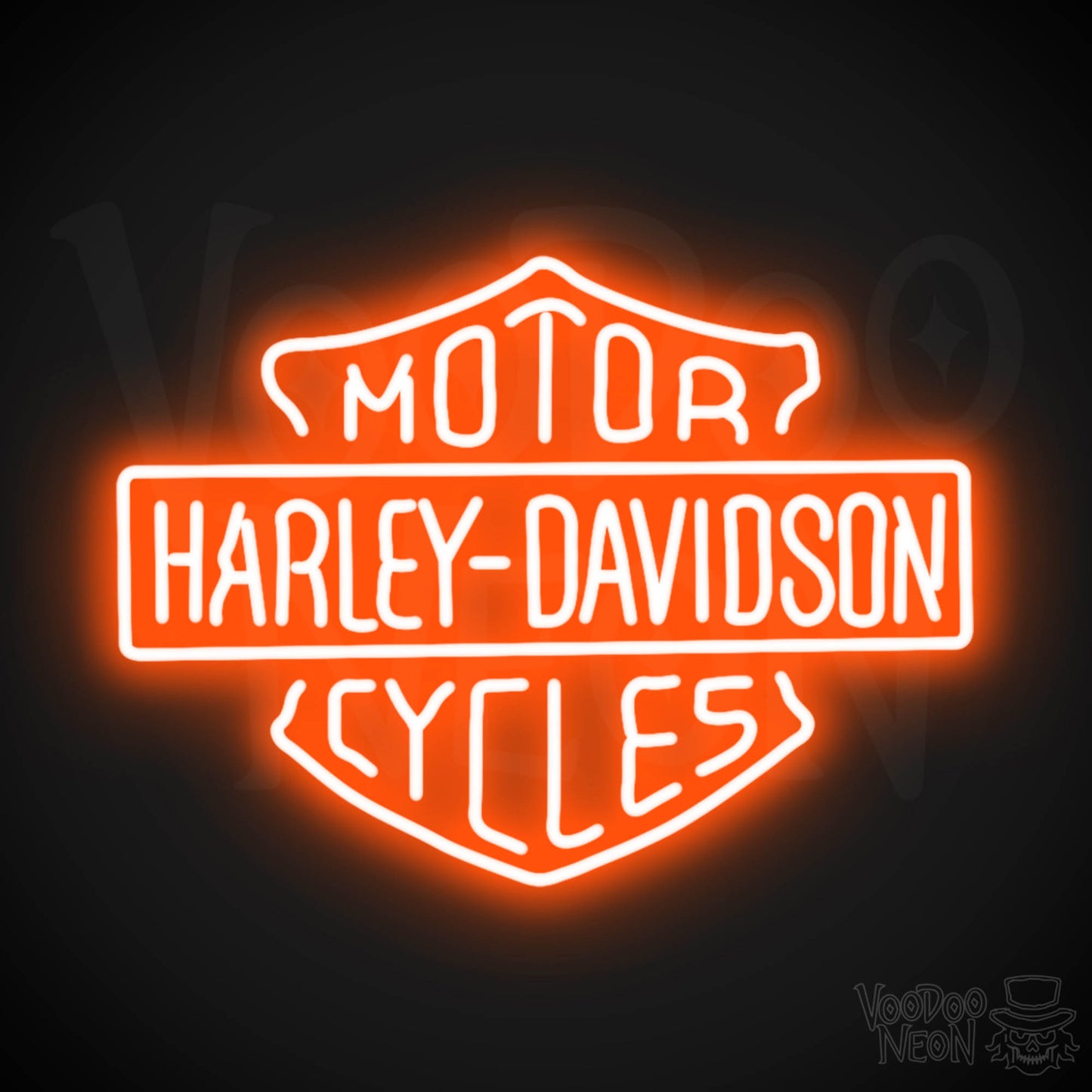 Harley Davidson Neon Sign - Neon Harley Davidson Sign - Color Orange