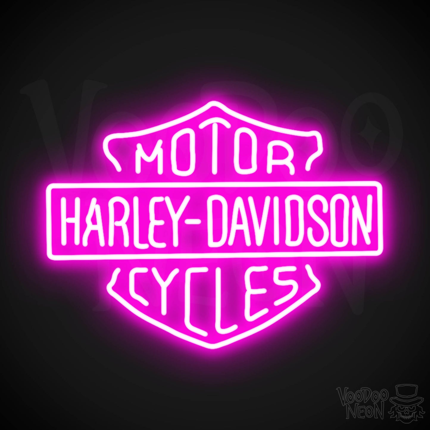 Harley Davidson Neon Sign - Neon Harley Davidson Sign - Color Pink