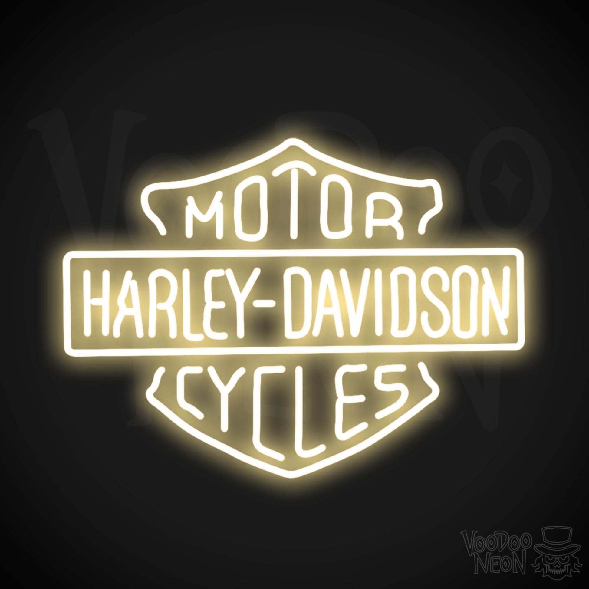 Harley Davidson Neon Sign - Neon Harley Davidson Sign - Color Warm White