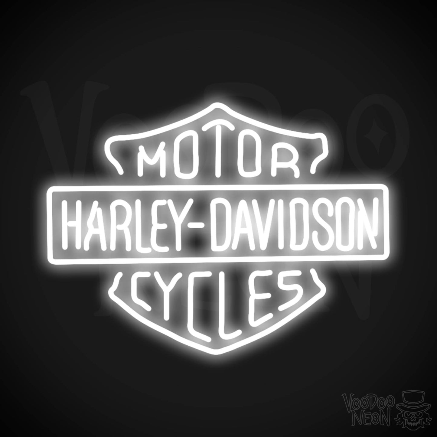Harley Davidson Neon Sign - Neon Harley Davidson Sign - Color White