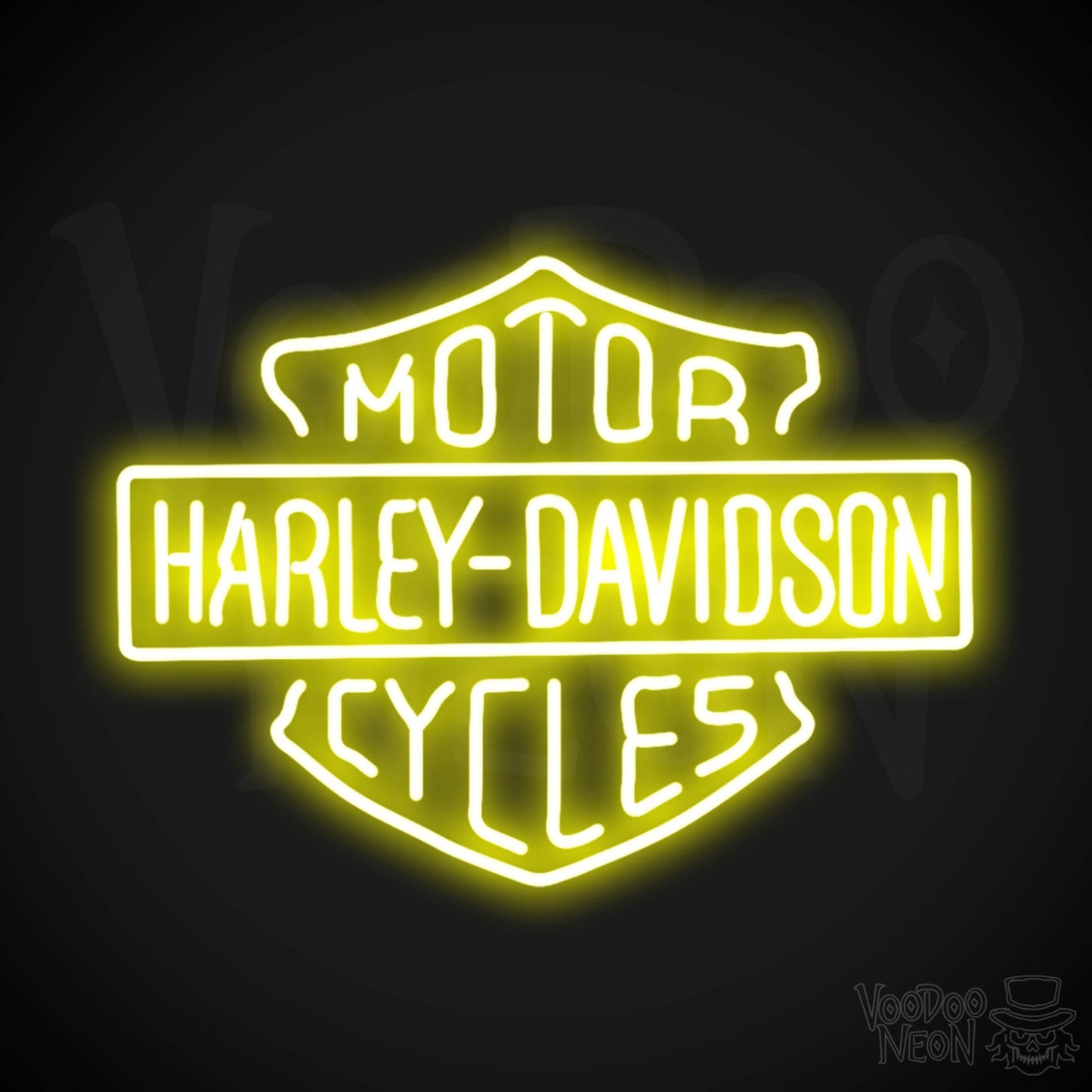 Harley Davidson Neon Sign - Neon Harley Davidson Sign - Color Yellow