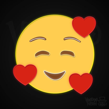 Heart Face Emoji Neon Sign - Multi-Color - Blackwall