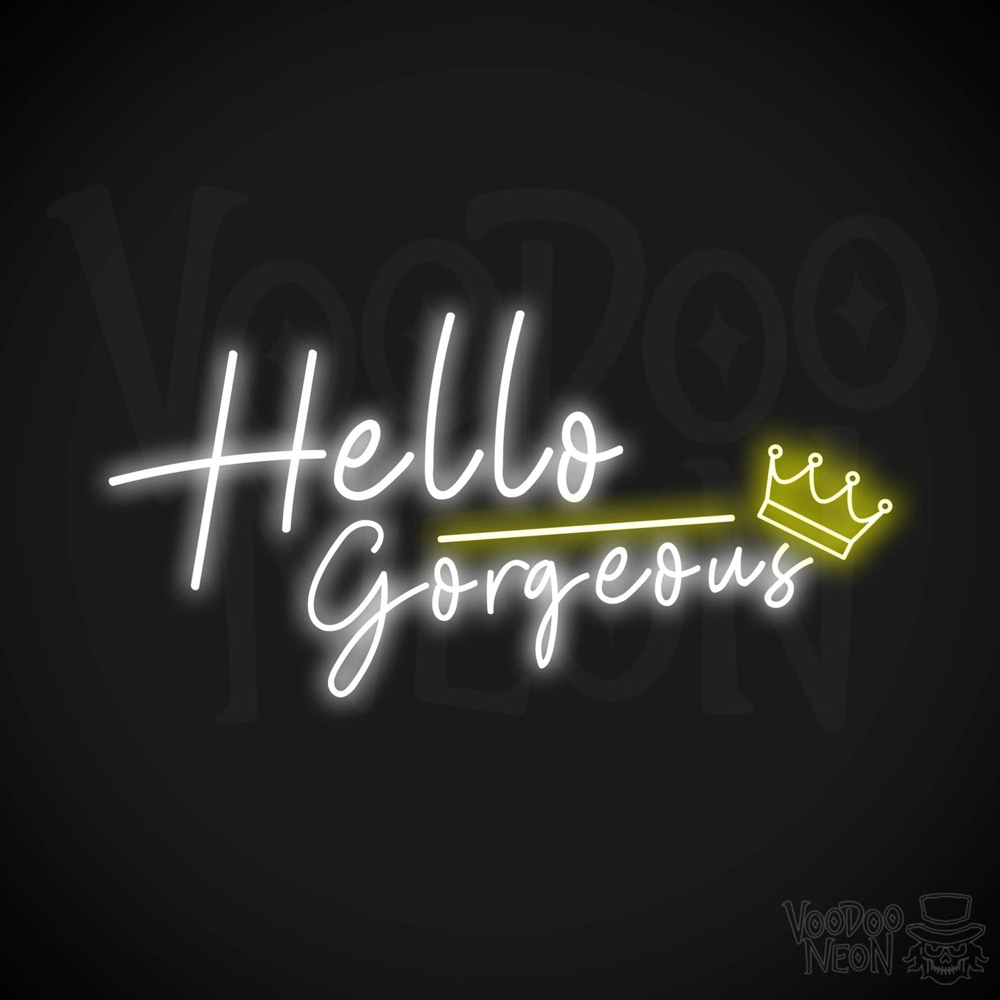 Hello Gorgeous Neon Sign - Neon Hello Gorgeous Wall Art - Color Multi-Color