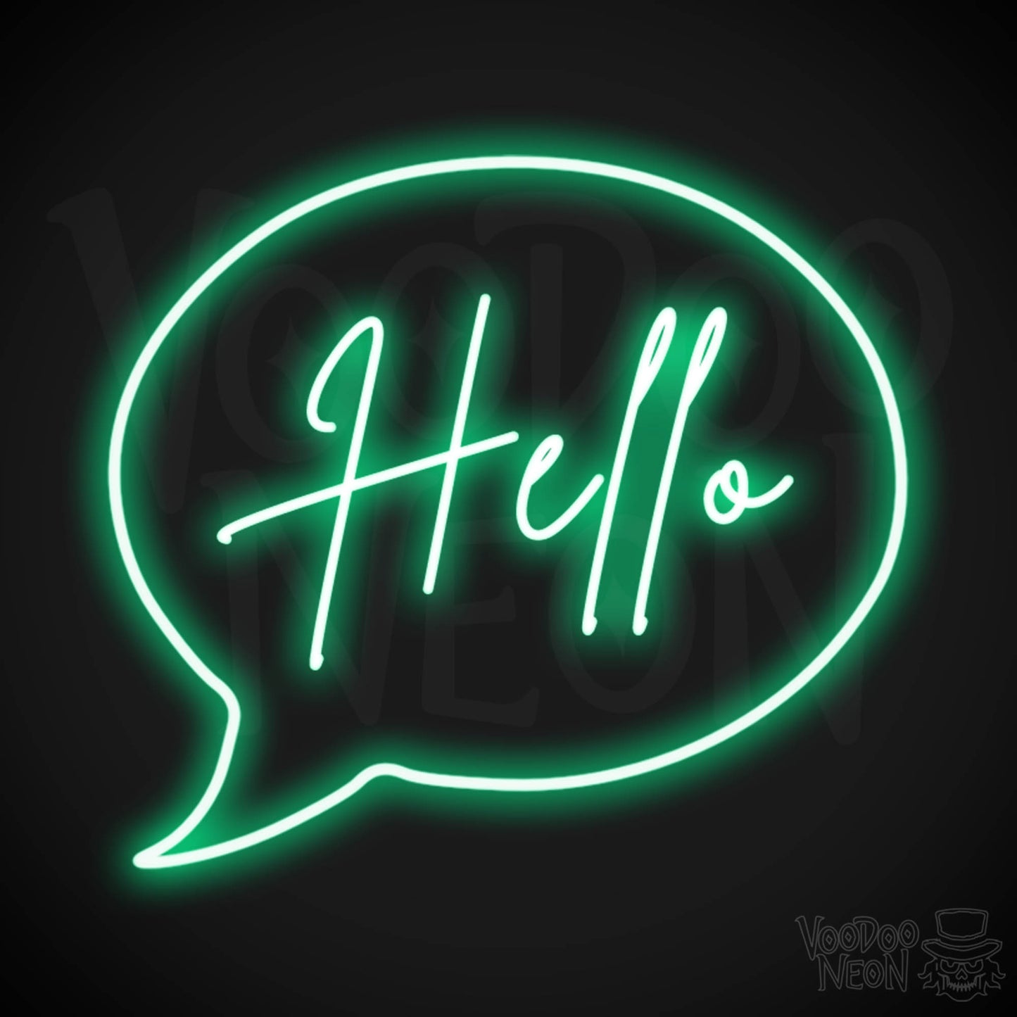 Hello Neon Sign - Neon Hello Sign - Hello Wall Art - Color Green