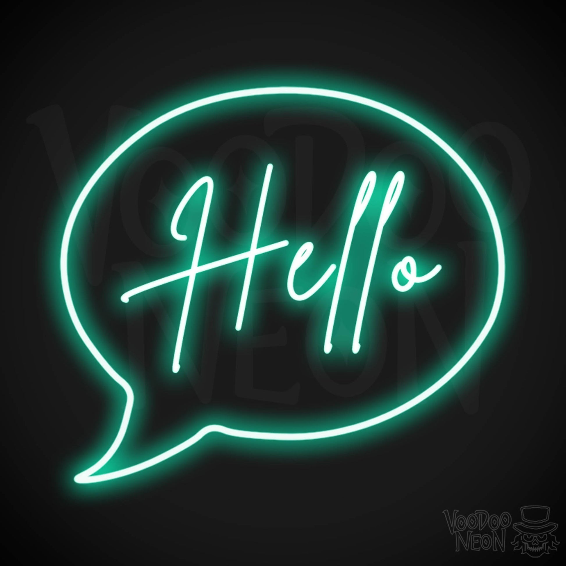 Hello Neon Sign - Neon Hello Sign - Hello Wall Art - Color Light Green
