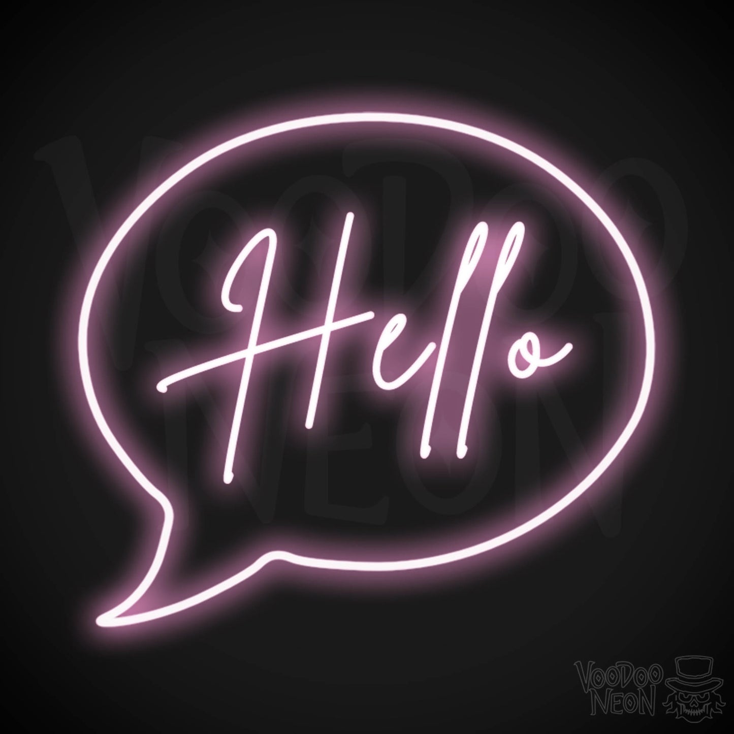 Hello Neon Sign - Neon Hello Sign - Hello Wall Art - Color Light Pink