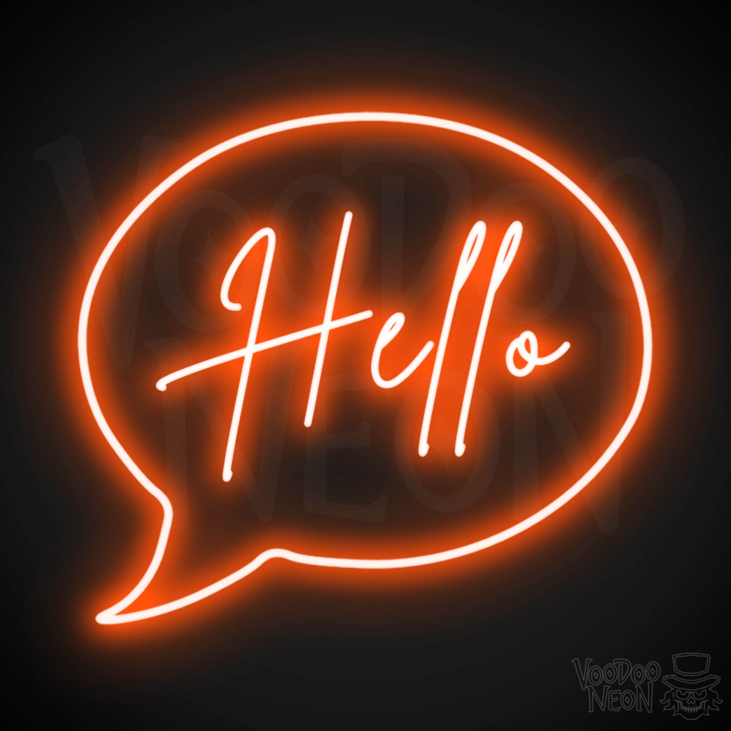 Hello Neon Sign - Neon Hello Sign - Hello Wall Art - Color Orange
