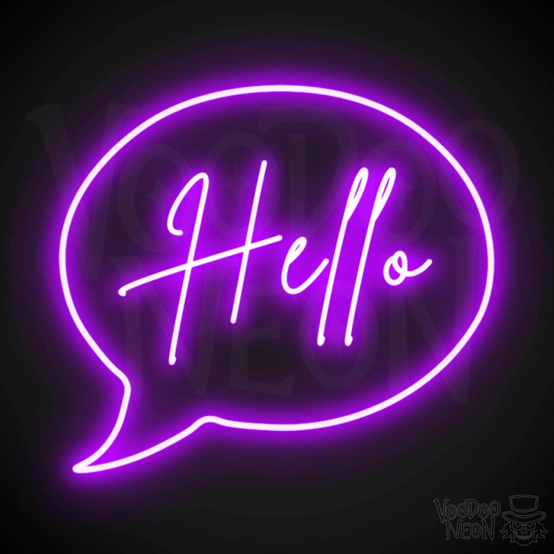 Hello Neon Sign - Neon Hello Sign - Hello Wall Art - Color Purple