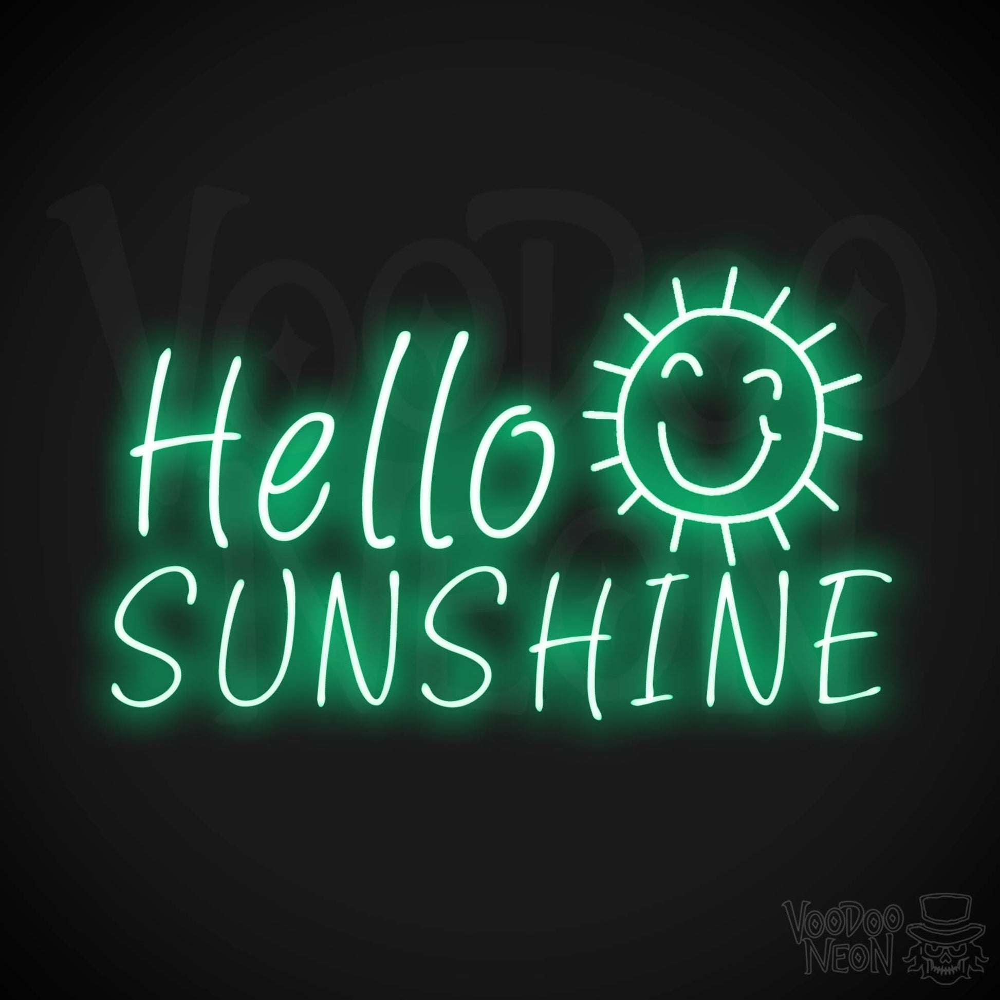 Hello Sunshine Neon Sign - Neon Hello Sunshine Sign - LED Wall Art - Color Green