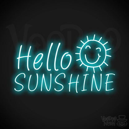 Hello Sunshine Neon Sign - Neon Hello Sunshine Sign - LED Wall Art - Color Ice Blue