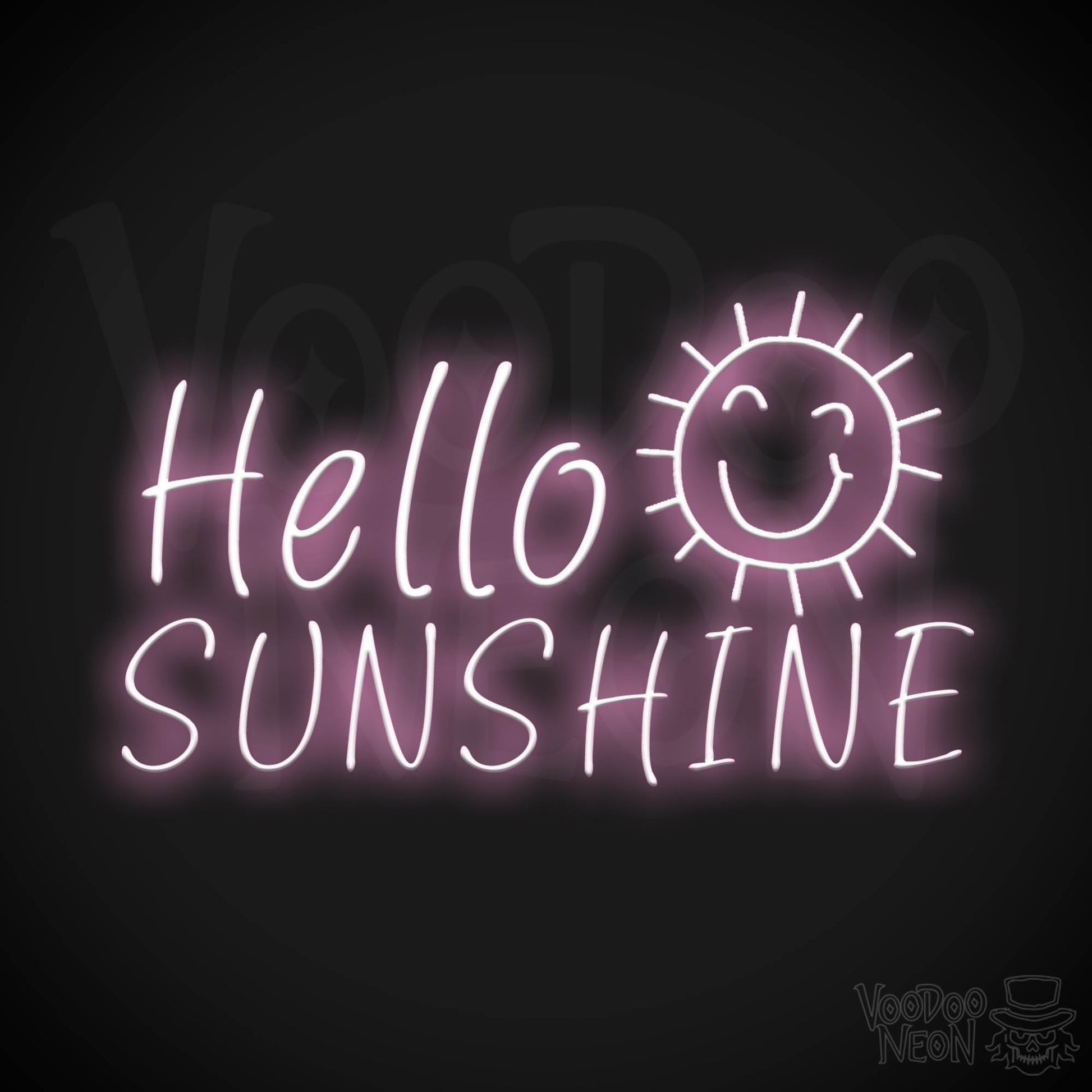 Hello Sunshine Neon Sign - Neon Hello Sunshine Sign - LED Wall Art - Color Light Pink
