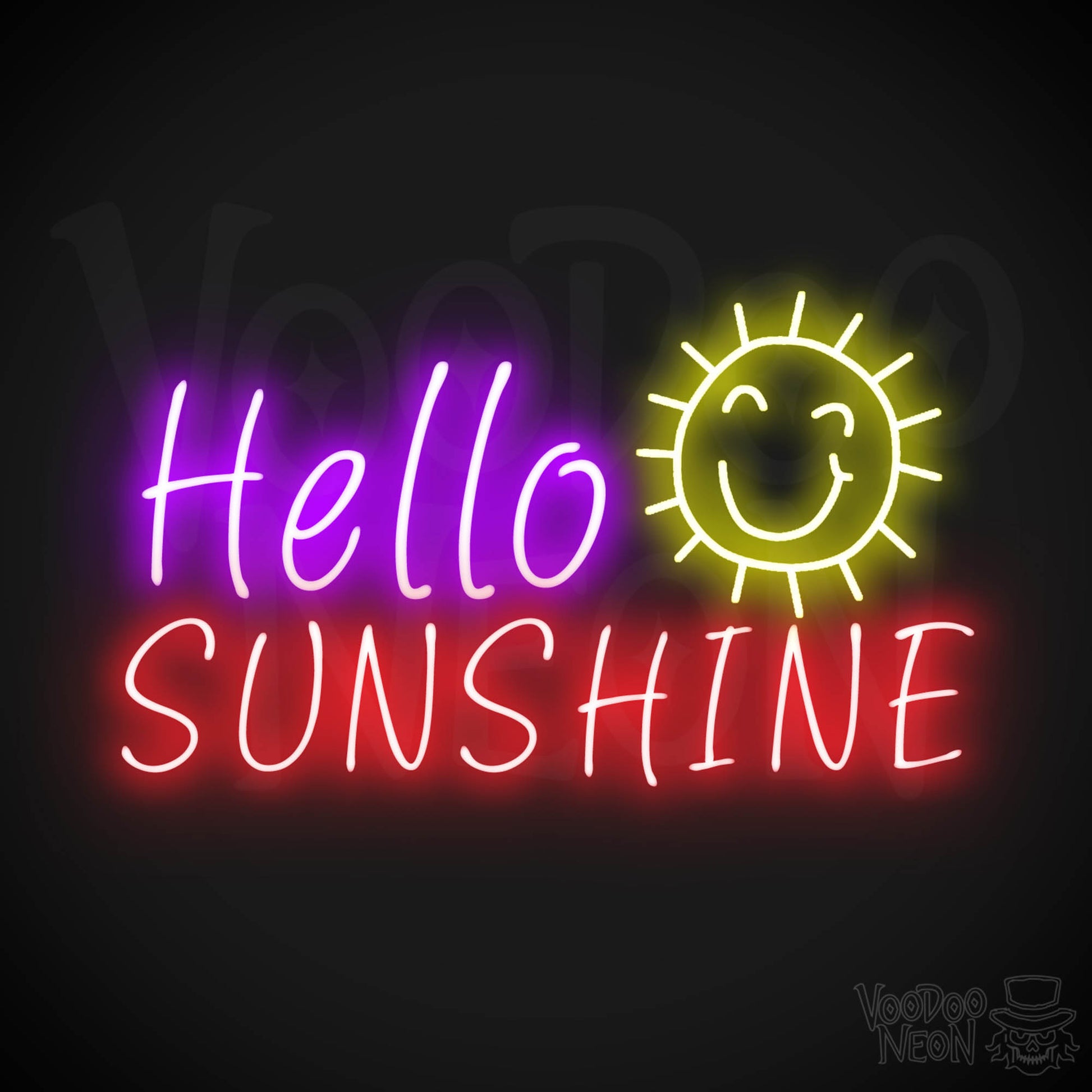 Hello Sunshine Neon Sign - Neon Hello Sunshine Sign - LED Wall Art - Color Multi-Color