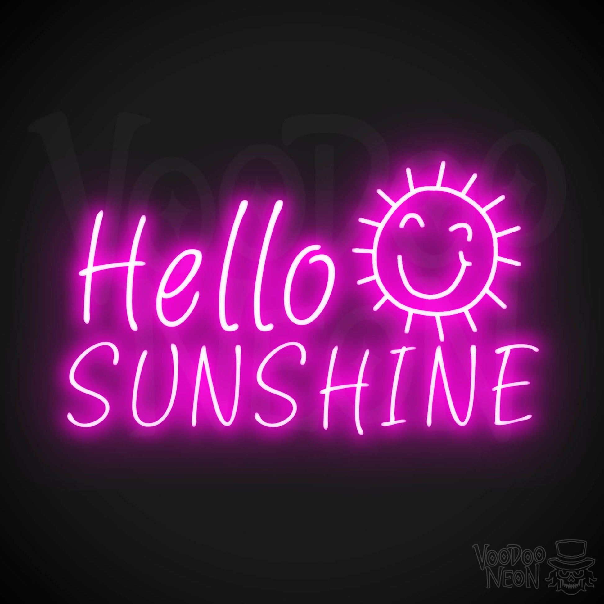 Hello Sunshine Neon Sign - Neon Hello Sunshine Sign - LED Wall Art - Color Pink