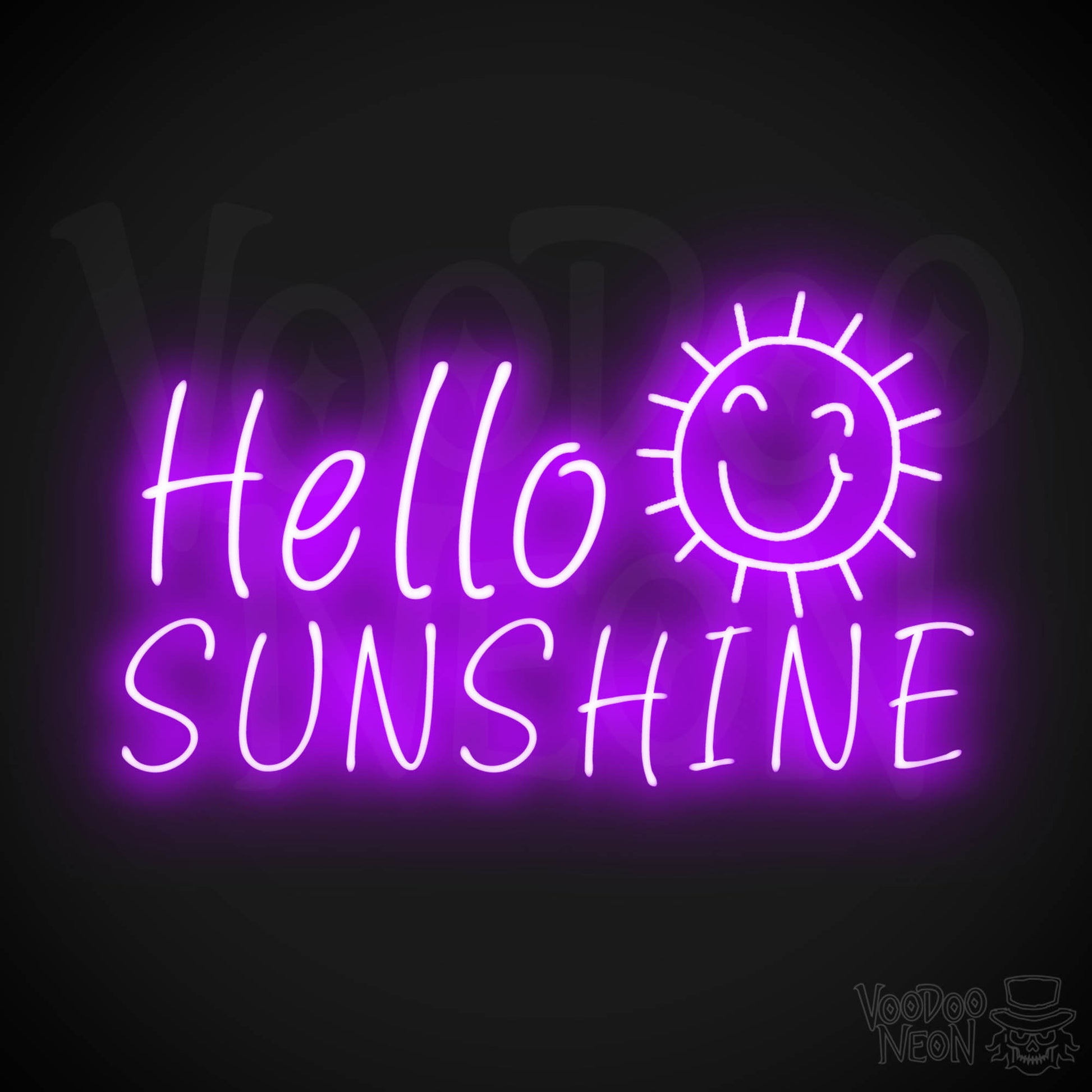 Hello Sunshine Neon Sign - Neon Hello Sunshine Sign - LED Wall Art - Color Purple