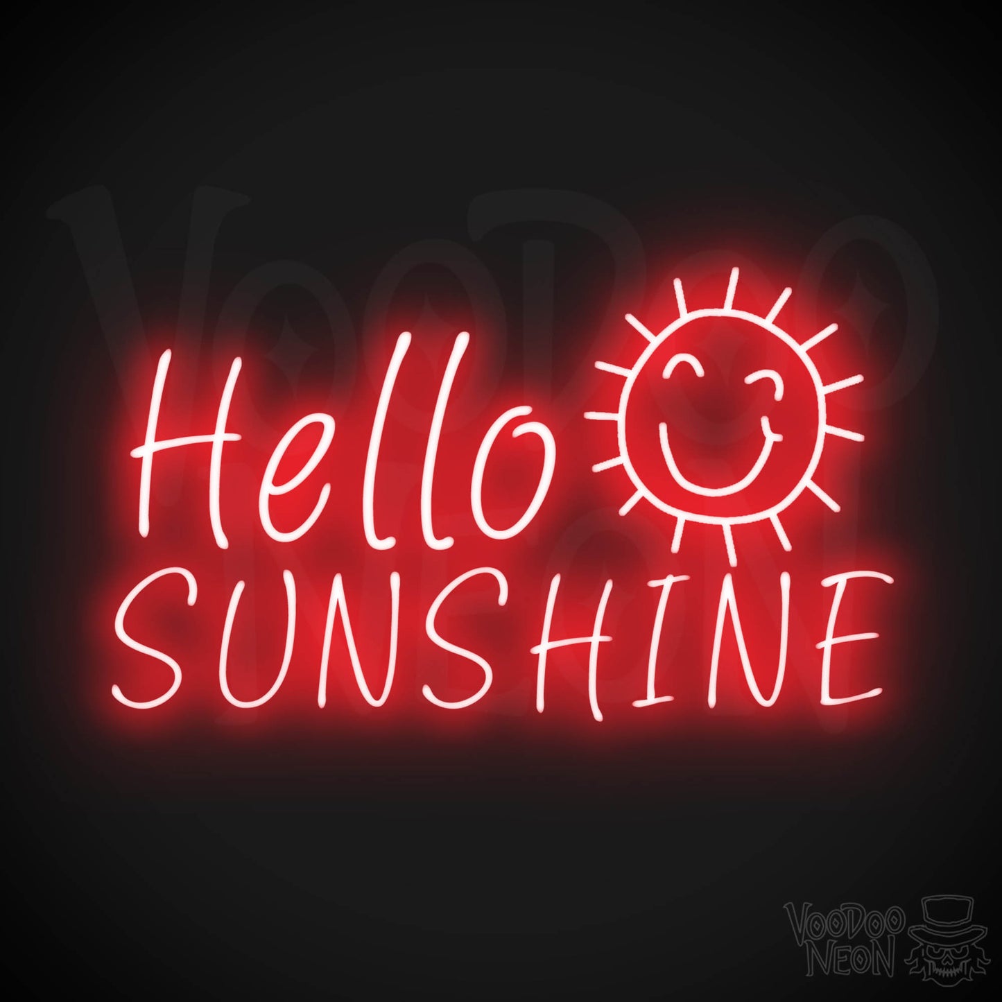 Hello Sunshine Neon Sign - Neon Hello Sunshine Sign - LED Wall Art - Color Red