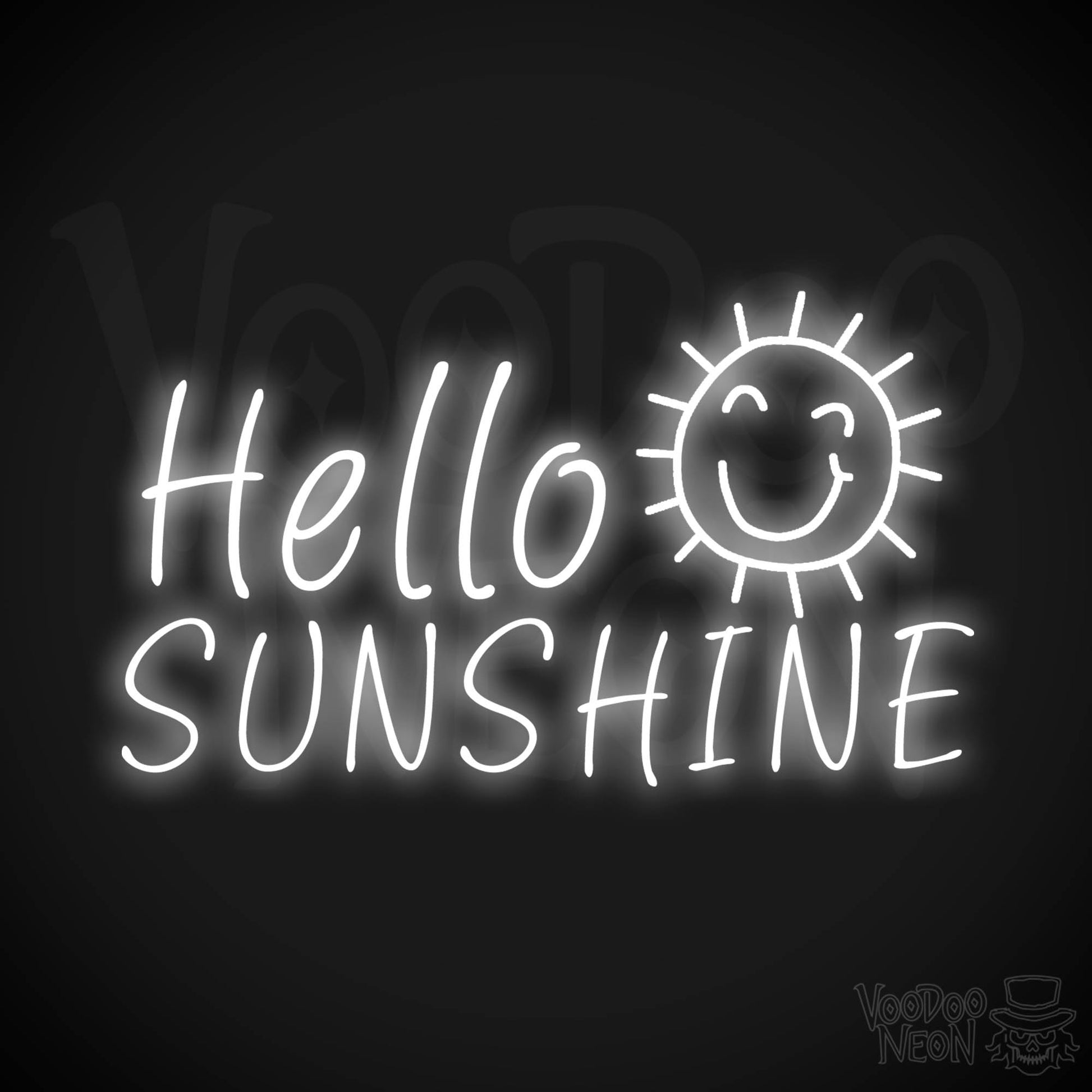 Hello Sunshine Neon Sign - Neon Hello Sunshine Sign - LED Wall Art - Color White