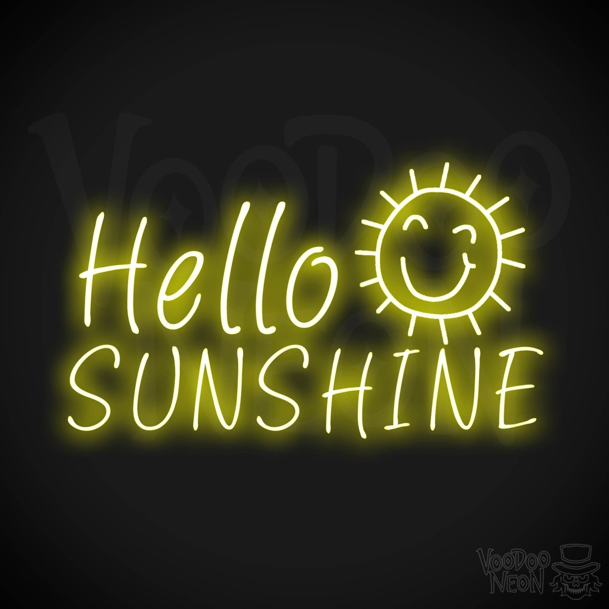 Hello Sunshine Neon Sign - Neon Hello Sunshine Sign - LED Wall Art - Color Yellow