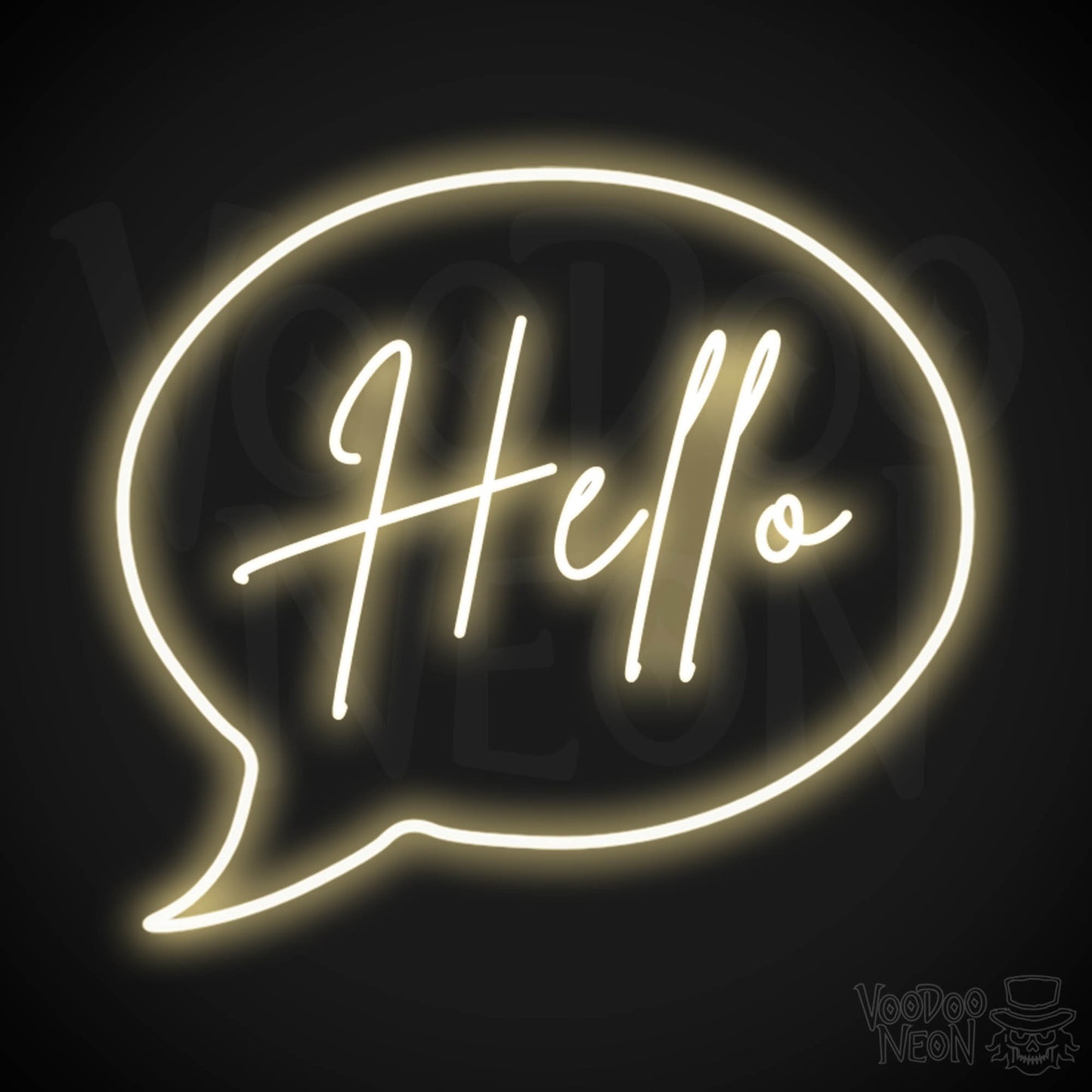 Hello Neon Sign - Neon Hello Sign - Hello Wall Art - Color Warm White