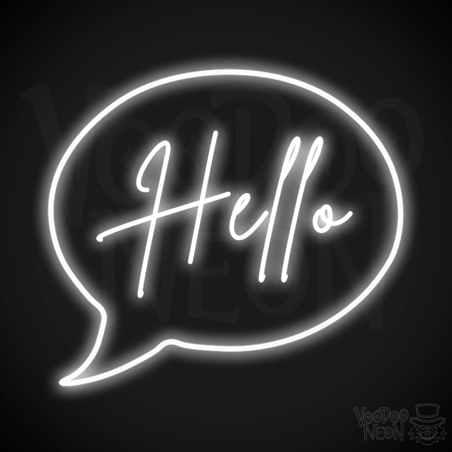 Hello Neon Sign - Neon Hello Sign - Hello Wall Art - Color White