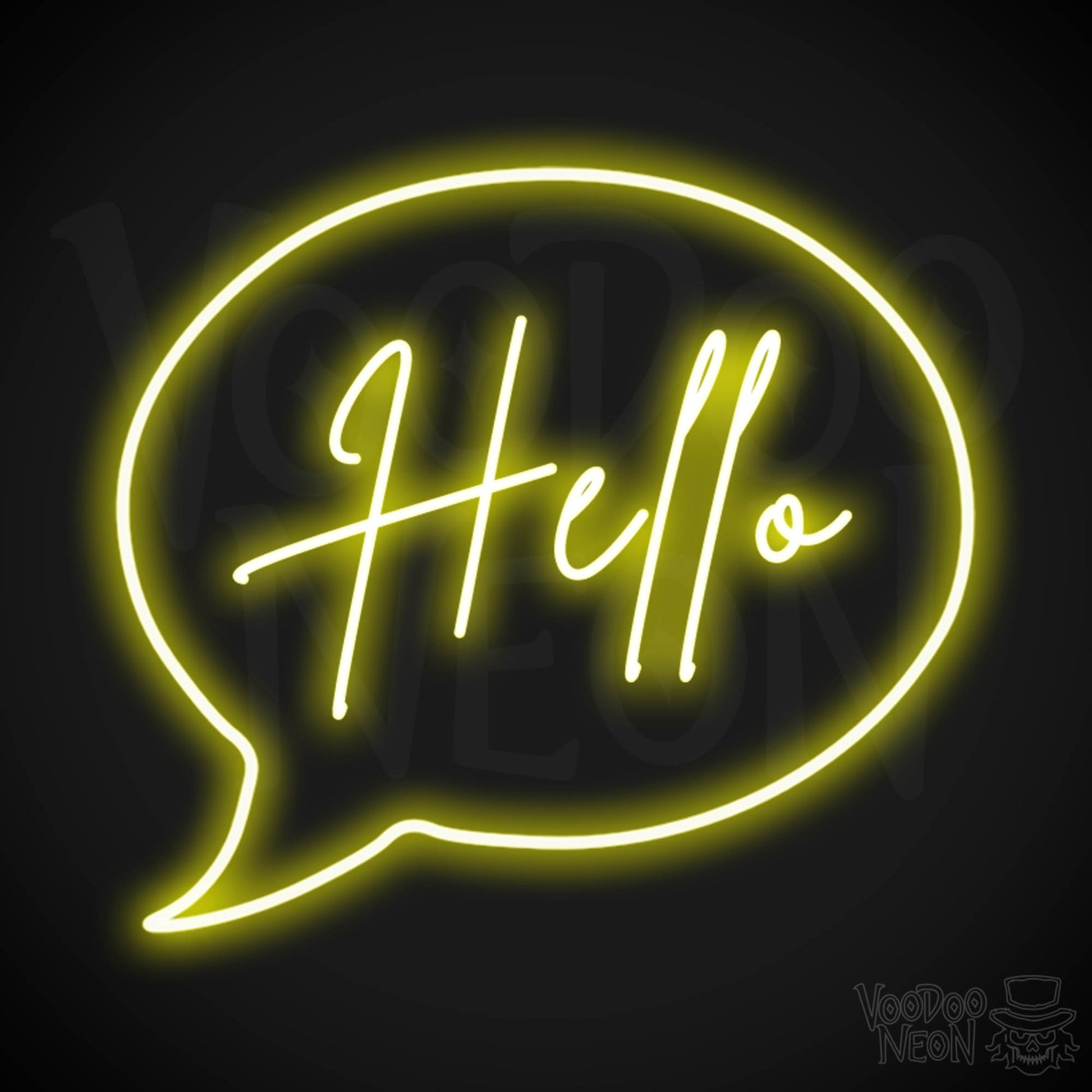 Hello Neon Sign - Neon Hello Sign - Hello Wall Art - Color Yellow