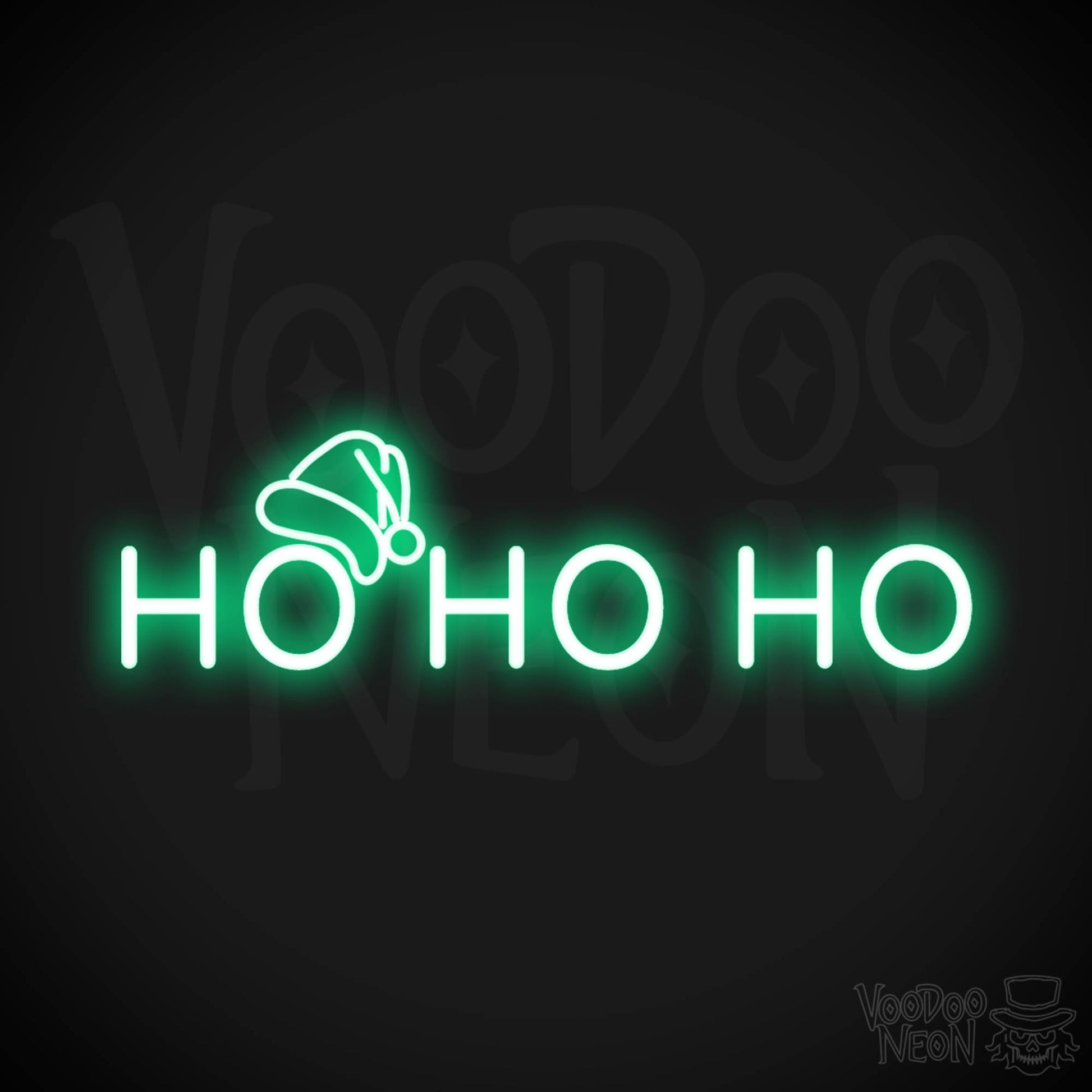 Ho Ho Ho Neon Sign - Neon Ho Ho Ho Sign - Xmas LED Wall Art - Color Green