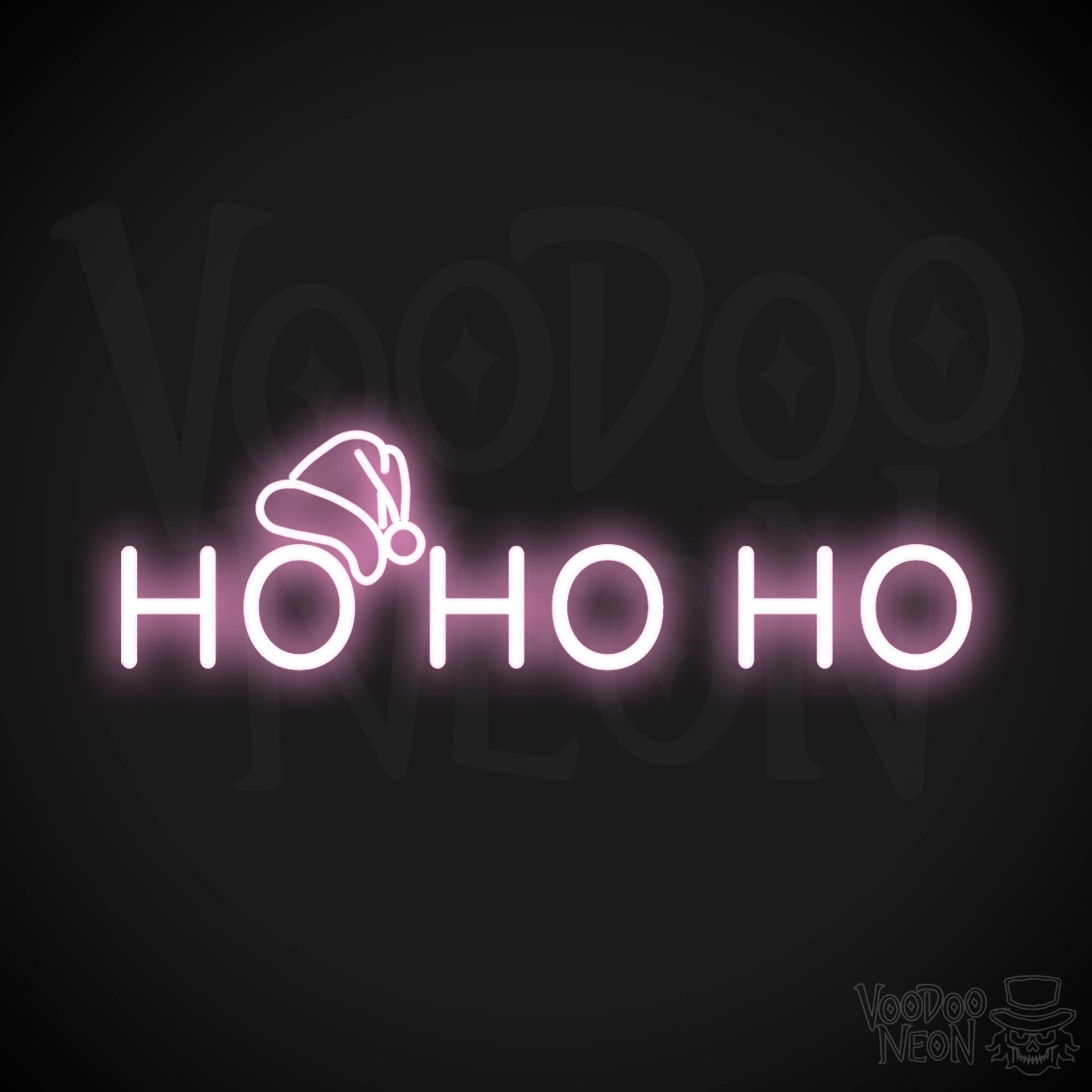Ho Ho Ho Neon Sign - Neon Ho Ho Ho Sign - Xmas LED Wall Art - Color Light Pink