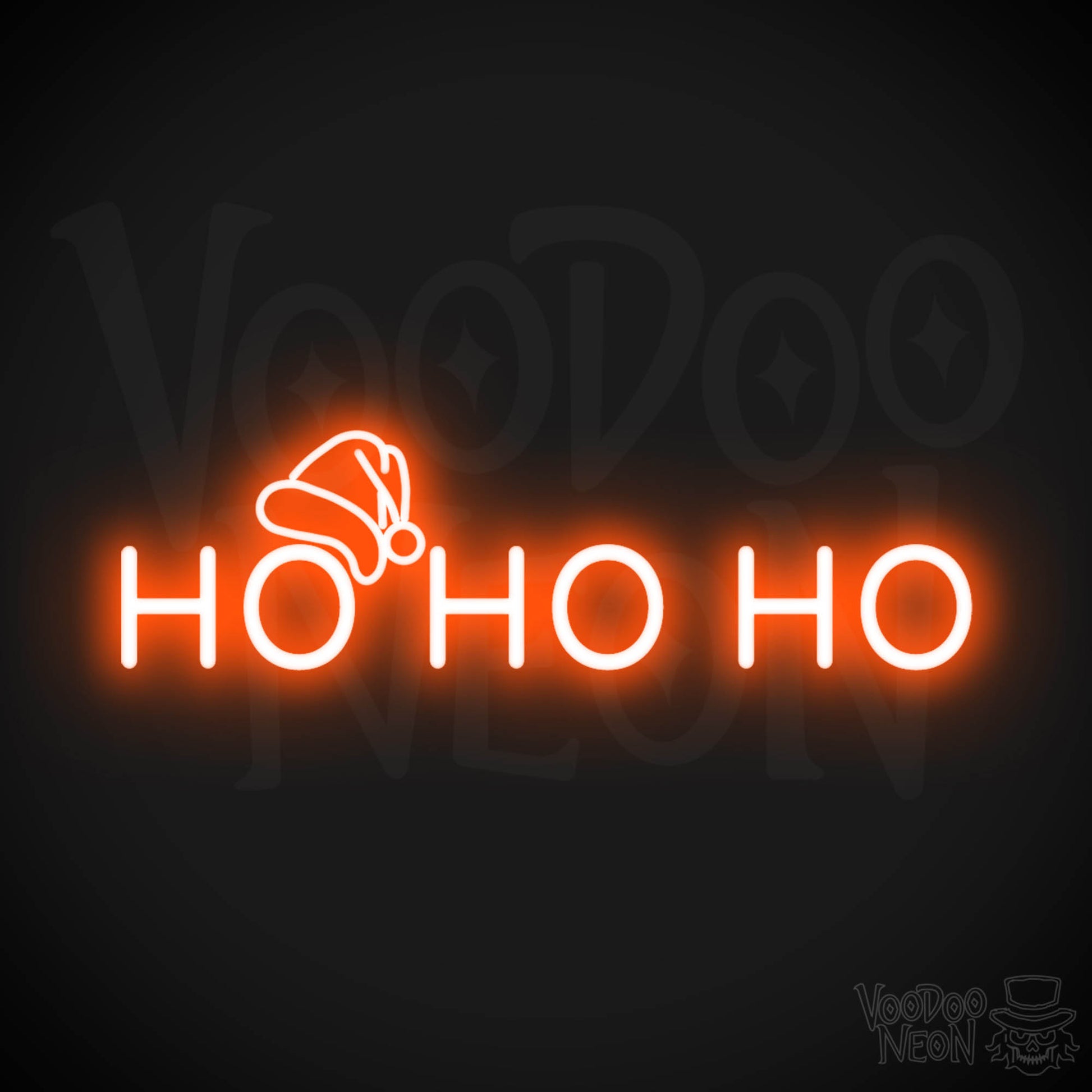 Ho Ho Ho Neon Sign - Neon Ho Ho Ho Sign - Xmas LED Wall Art - Color Orange