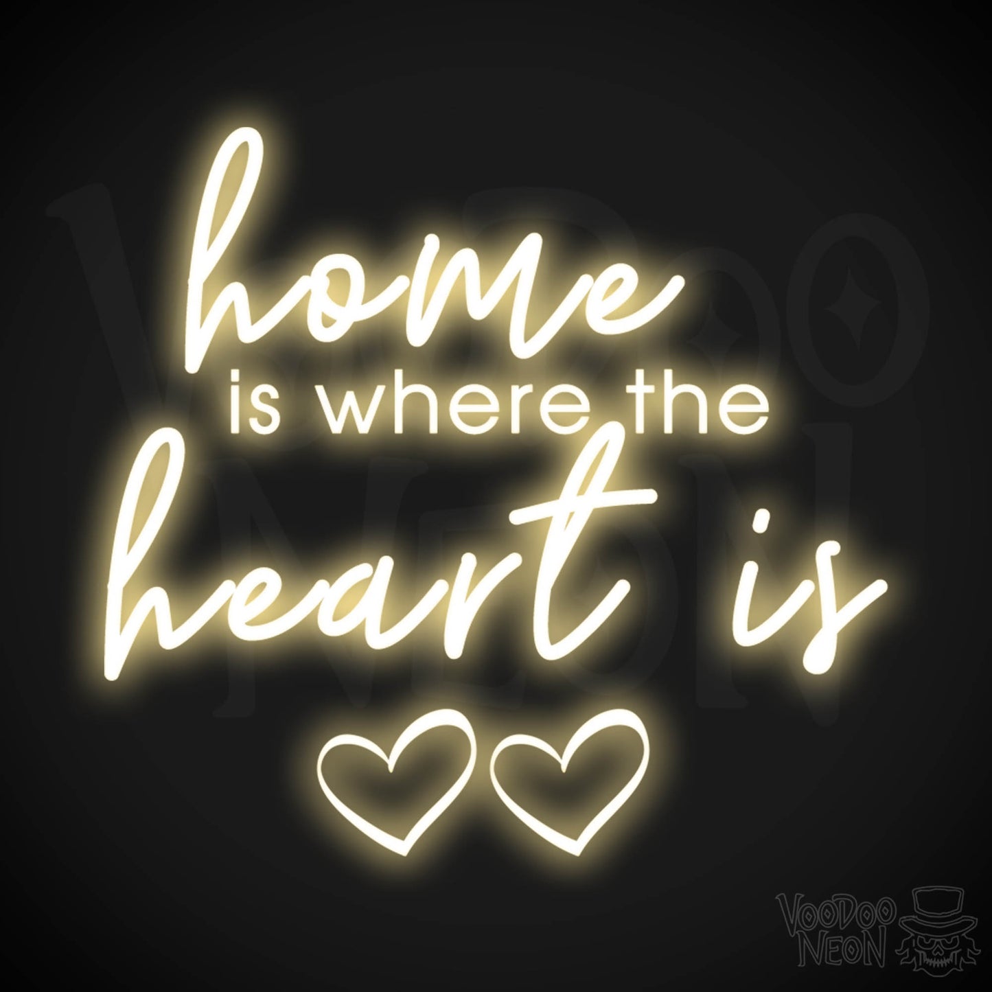 Home Is Where The Heart Is Neon Sign - Home Is Where The Heart Is Sign - Color Warm White