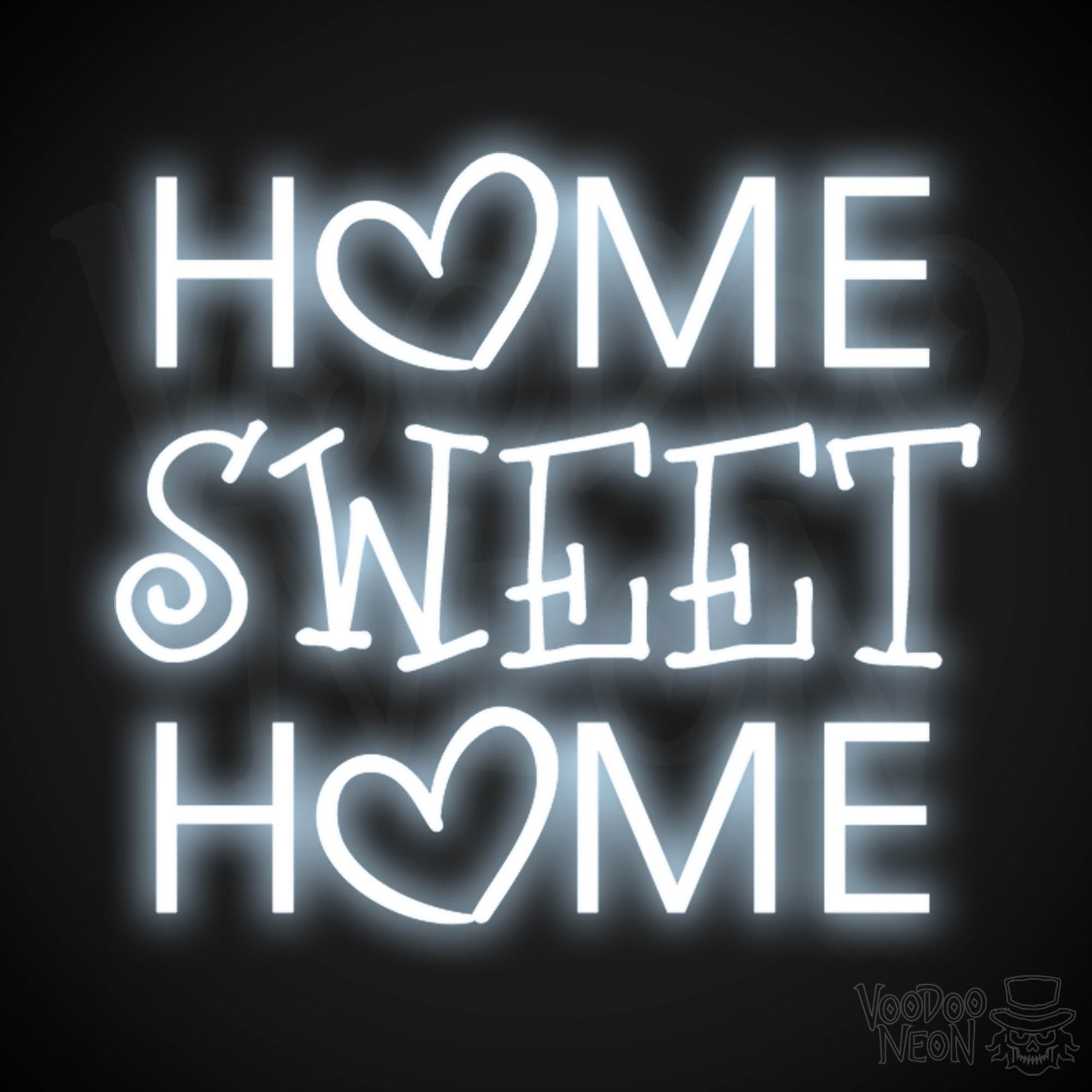 Home Sweet Home Neon Sign - Neon Home Sweet Home Sign - Wall Art - Color Cool White