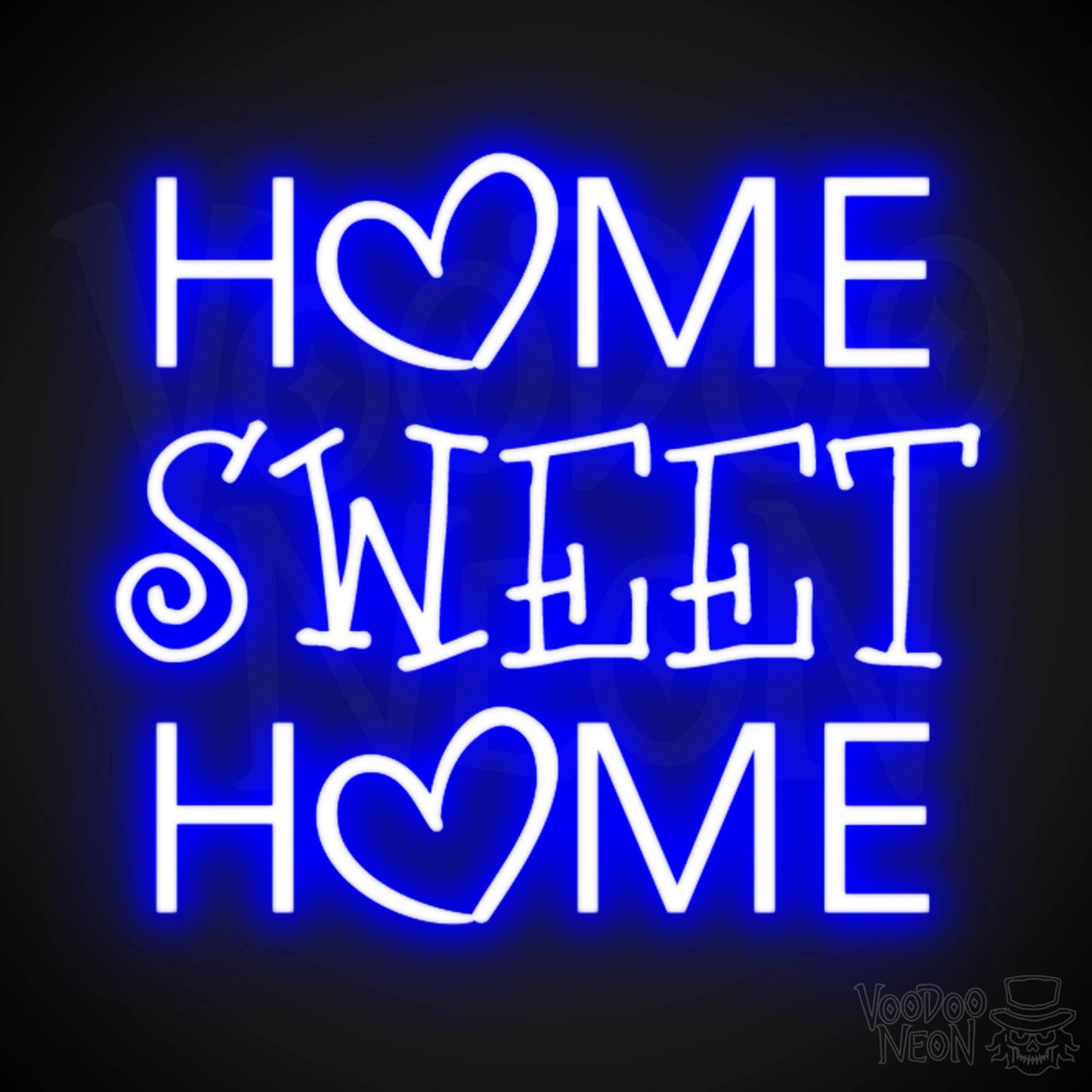 Home Sweet Home Neon Sign - Neon Home Sweet Home Sign - Wall Art - Color Dark Blue