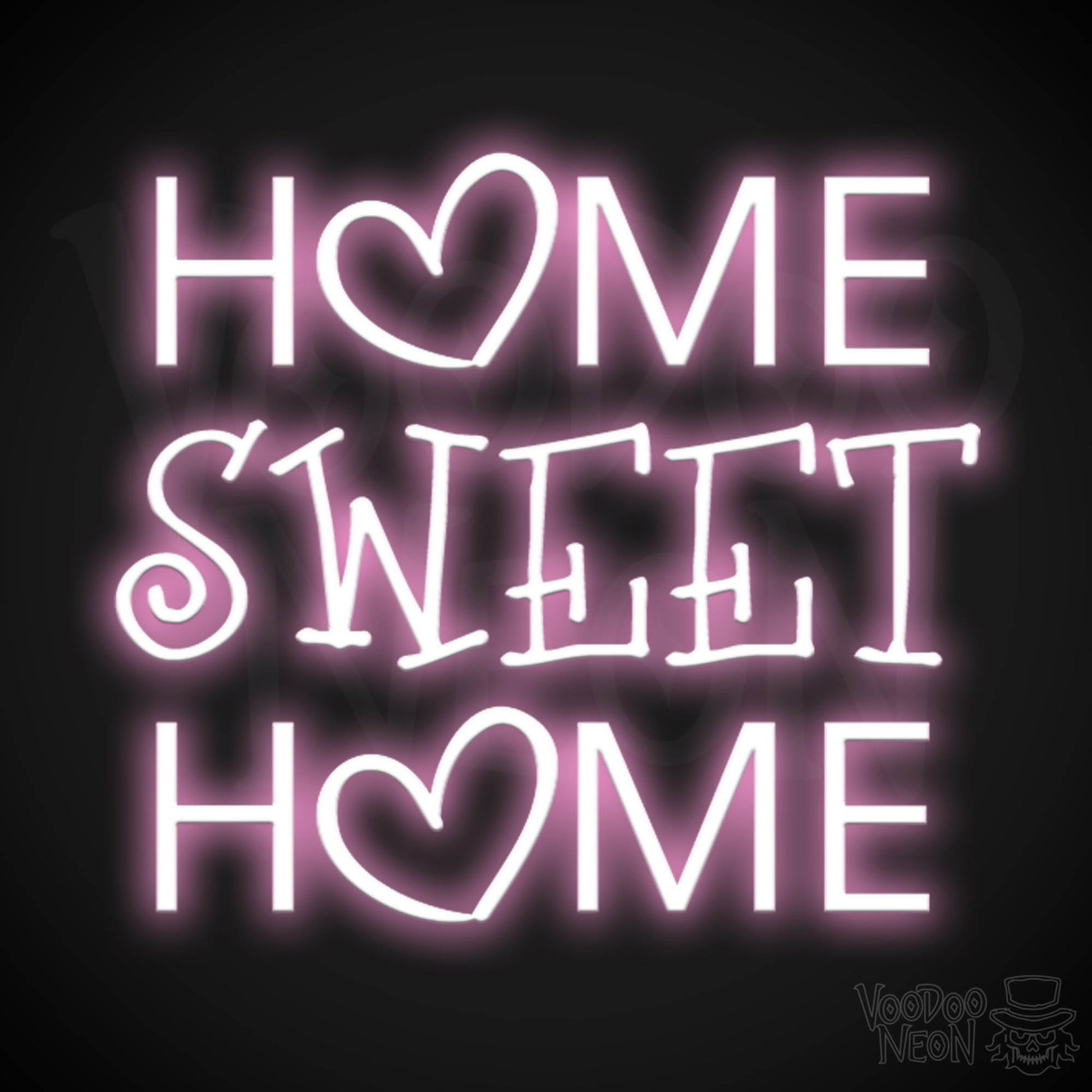Home Sweet Home Neon Sign - Neon Home Sweet Home Sign - Wall Art - Color Light Pink