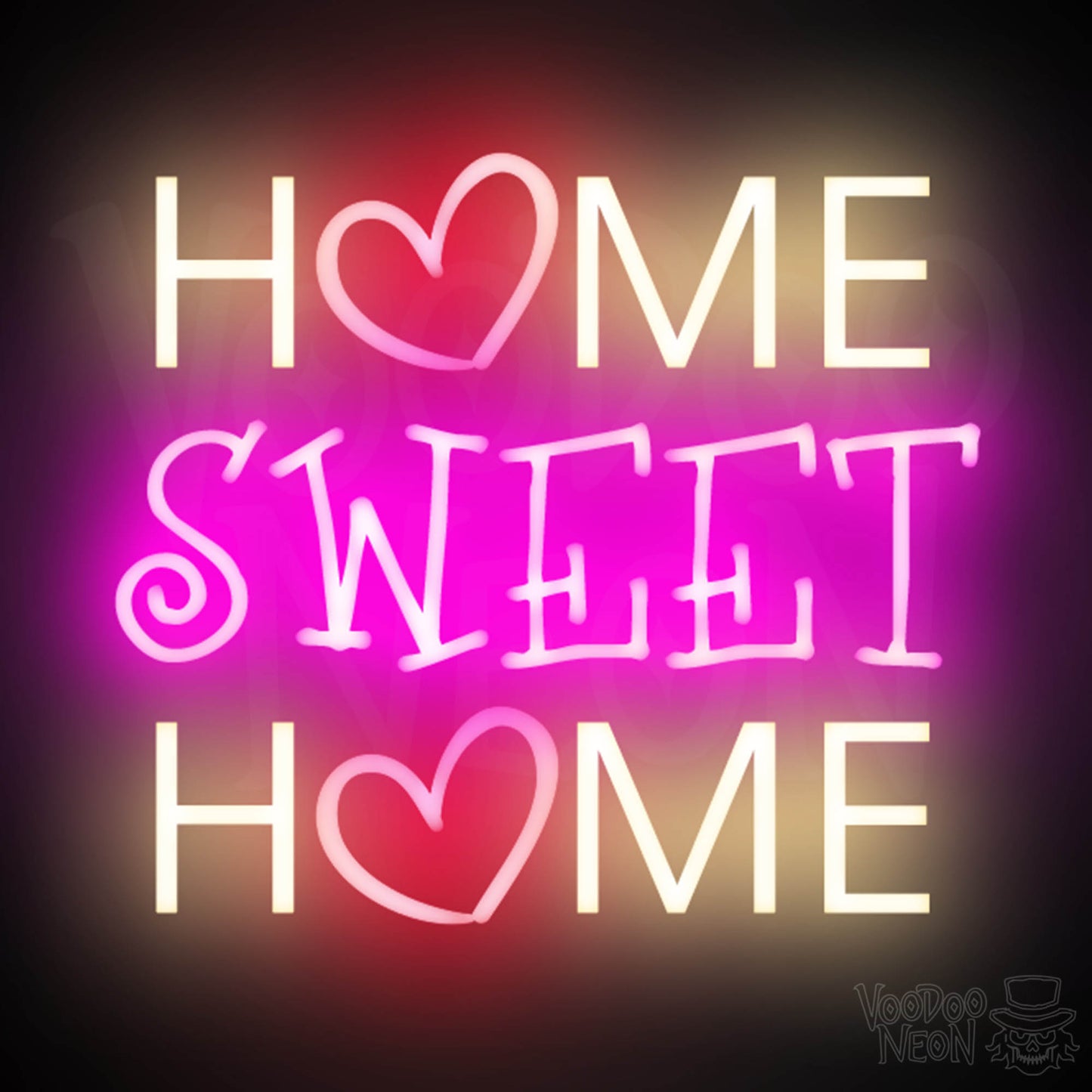 Home Sweet Home Neon Sign - Neon Home Sweet Home Sign - Wall Art - Color Multi-Color